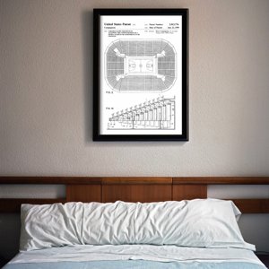 Retro plakát Patent sedadla stadionu USA