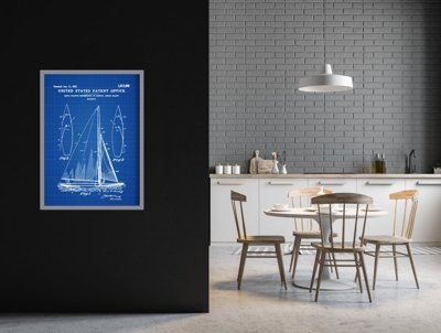 Retro plakát Patent na plachetnici Herreshoff