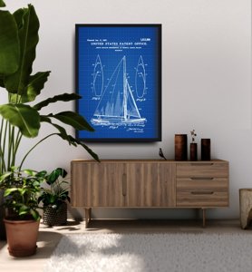 Retro plakát Patent na plachetnici Herreshoff