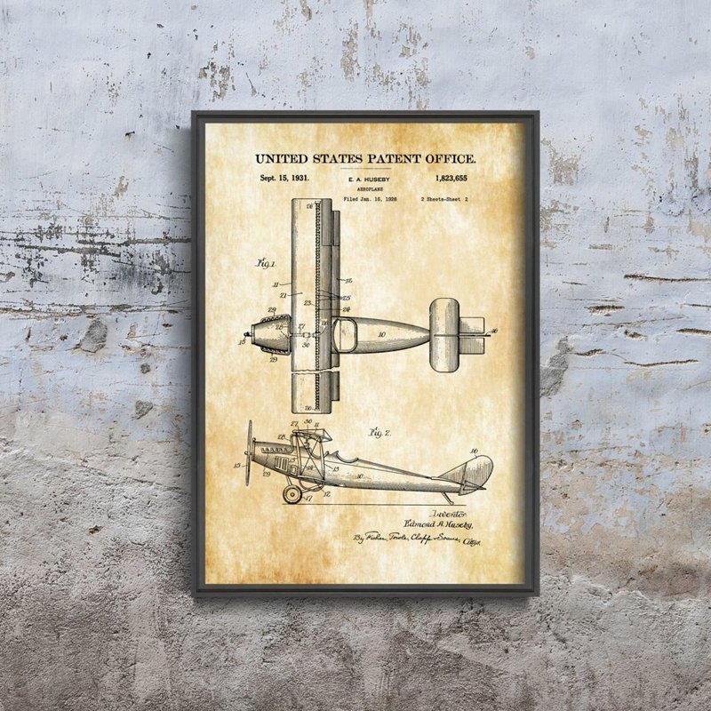 Dekorativní plakát Tažené pilot letadla