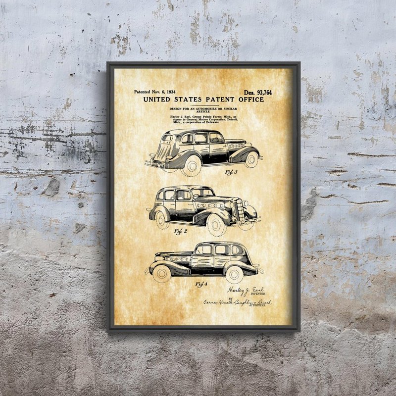 Dekorativní plakát Patent LaSalle Automobile