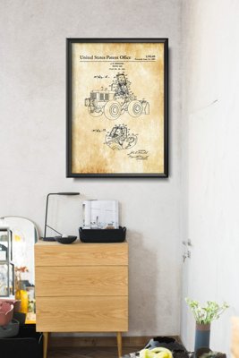 Dekorativní plakát Patent Wieschel traktor