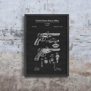 Dekorativní plakát Pistole patentová střelná zbraň starr