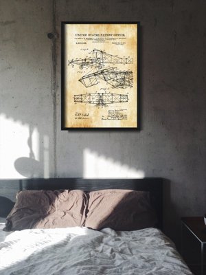 Dekorativní plakát Patent Alexander Bell Létající stroj