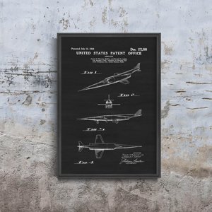 Dekorativní plakát Douglas X- patent vinobraní letadlo USA