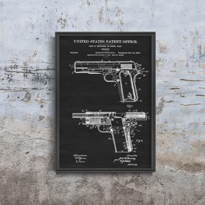 Designovy plakát Colt střelné zbraničky Patent USA USA