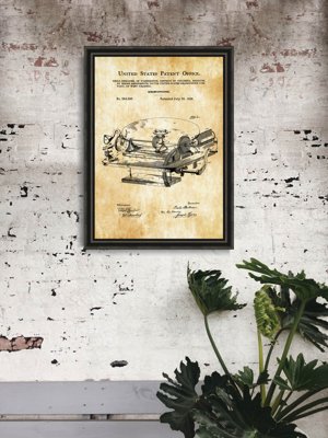 Designovy plakát Gramophone Berliner patent USA