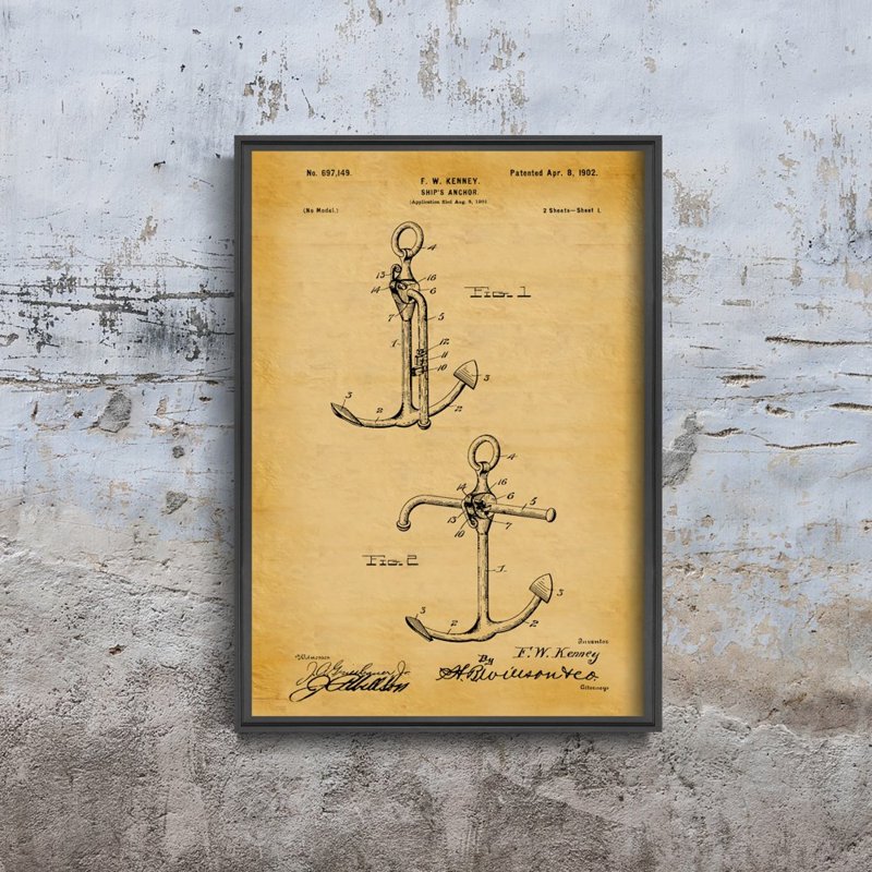 Plakát Patent na kotvu kenney lodi