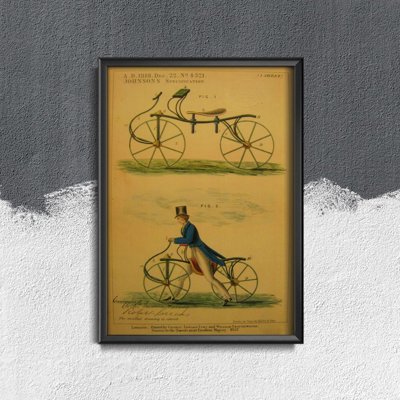 Retro plakát Retro jízdní kolo tisk Velocipede Johnson