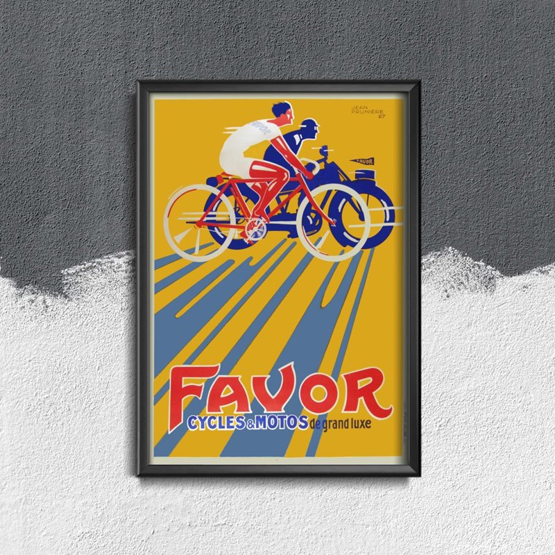 Plakát na zeď Favor Cycles Motos de Grande Luxe