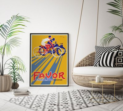 Plakát na zeď Favor Cycles Motos de Grande Luxe