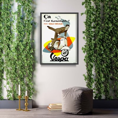 Plakát na zeď Chante Gilbert Bécaud Vespa