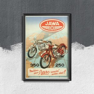 Plakát Java vinobraní motocykl plakát