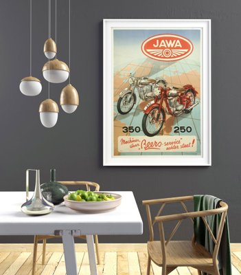 Plakát Java vinobraní motocykl plakát