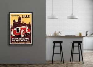 Retro plakát Palais rameau francouzská auta lille