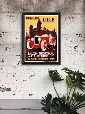 Retro plakát Palais rameau francouzská auta lille