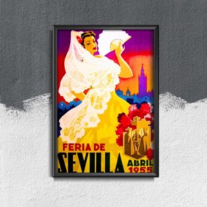 Retro plakát Feria de sevilla španělsko