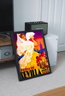Retro plakát Feria de sevilla španělsko