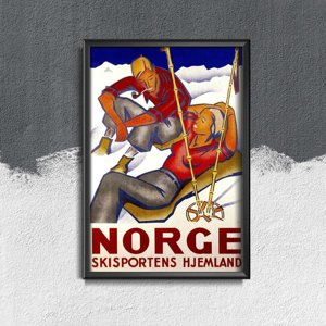 Retro plakát Vintage norsko