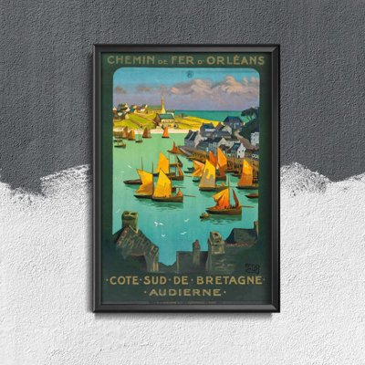 Retro plakát Brittany francie