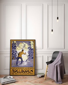 Retro plakát Adelboden švýcarsko