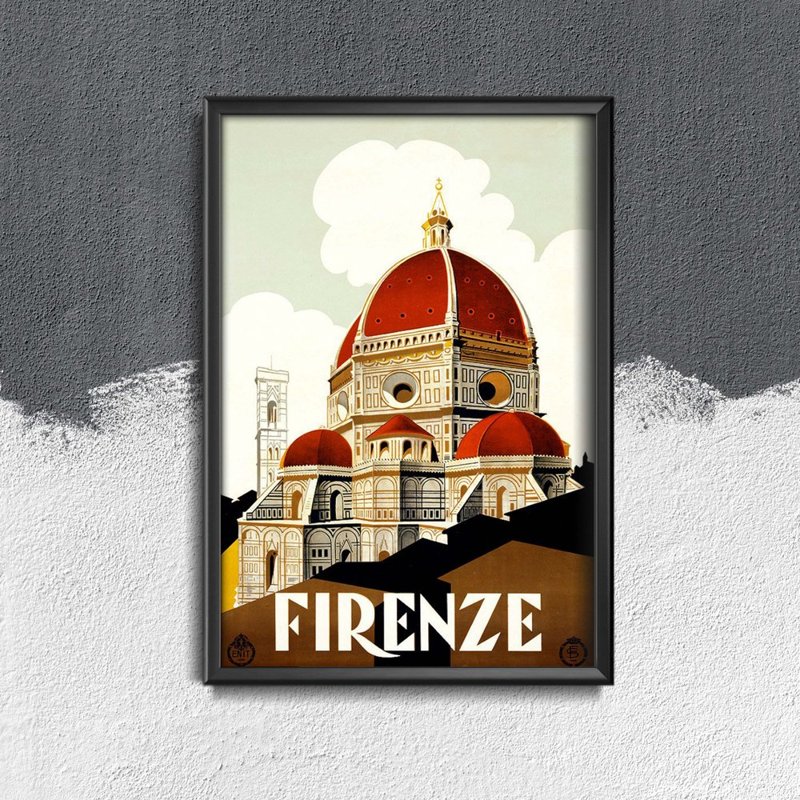 Retro plakát Florencie, itálie