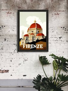 Retro plakát Florencie, itálie