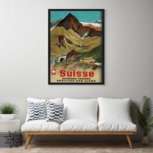 Retro plakát Švýcarské alpy