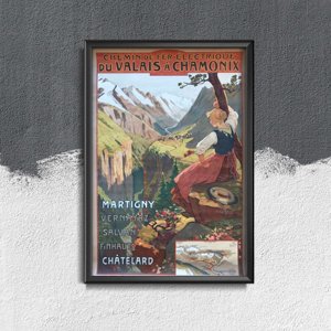 Designovy plakát Chamonix francouzština