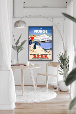 Retro plakát Norsko ski