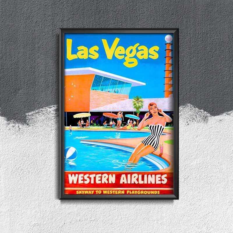 Dekorativní plakát Las vegas western airlines