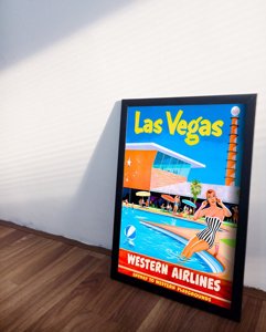 Dekorativní plakát Las vegas western airlines