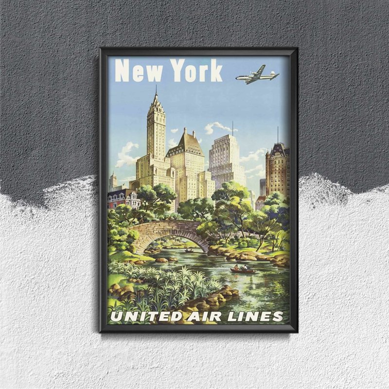 Retro plakát New york united air airlines plakát