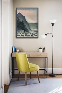 Retro plakát Lac blanc francie