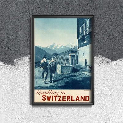 Retro plakát Švýcarsko ve švýcarsku