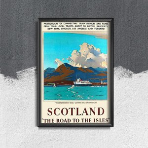 Retro plakát Skotsko cesta do isles spojené království