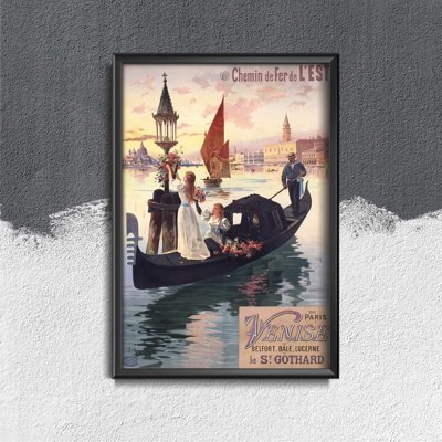 Retro plakát Plakát z paříže a benátek