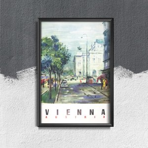 Retro plakát Vídeň, rakousko