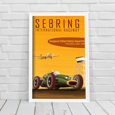 Retro plakát International Sebring Racing Tor