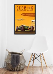 Retro plakát International Sebring Racing Tor