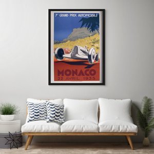 Retro plakát Grand Prix Automobile Monako