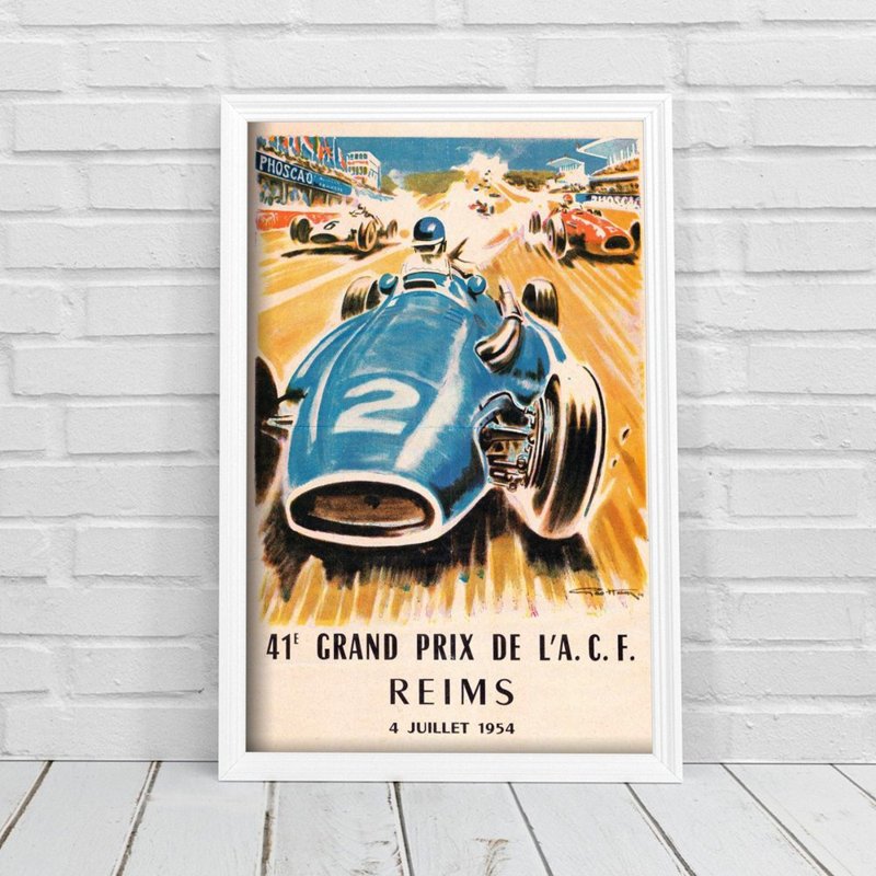 Retro plakát AutoMobile Grand Prix Reims