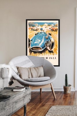 Retro plakát AutoMobile Grand Prix Reims