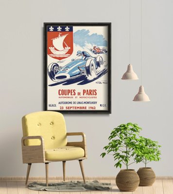 Retro plakát Automobilový kupé de Paříž