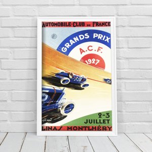 Retro plakát AutoMobile Grand Prix France