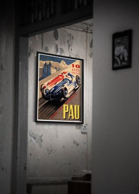 Retro plakát Grand Prix Automobile Pau