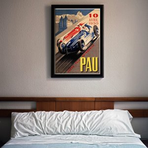 Retro plakát Grand Prix Automobile Pau
