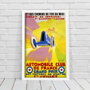 Retro plakát Automobilový klub De France Grand Prix Alphonse Noel