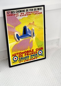 Retro plakát Automobilový klub De France Grand Prix Alphonse Noel
