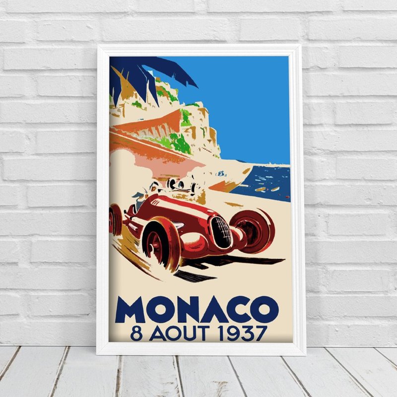 Retro plakát Automotive Monako